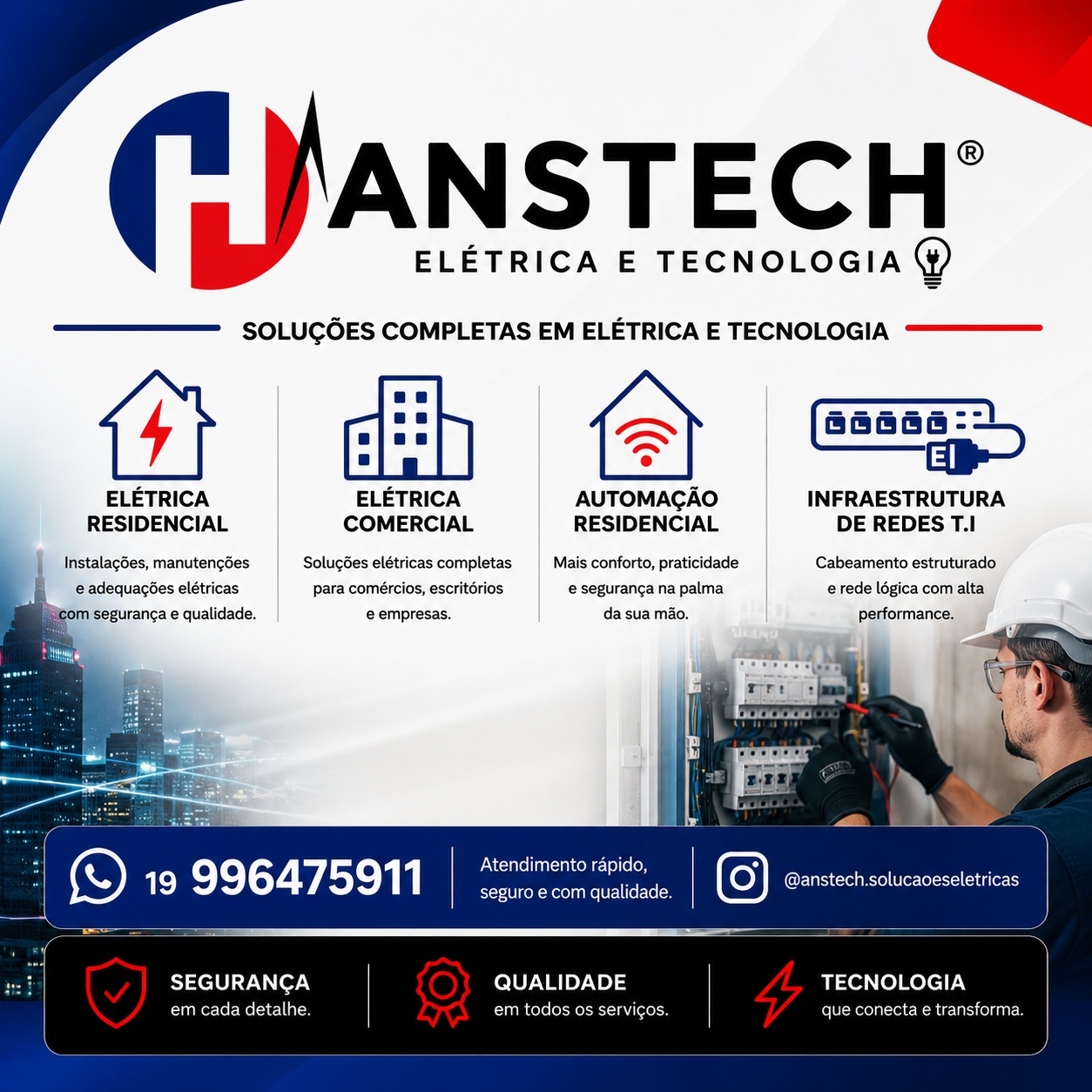 HANSTECH em ação — elétrica e tecnologia